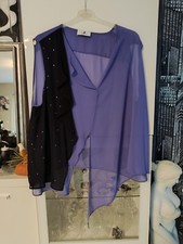 Damen Top von Manou Lenz mit Strass auf dem schwarzen Tüll Gr. 56 NEU