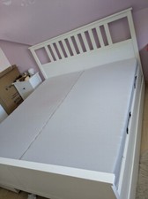 Ikea Hemnes Bett 180x200cm einsch 4Bettkästen,2Nachttische,Lattenroste,Matratzen