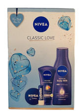 NIVEA Classic Love Set, 4-teiliges Geschenkset mit verwöhnenden Pflegeprodukten