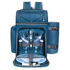 Picknick-Rucksack aus Polyester 10L isolierte Kühltasche mit Weinhalter, Flee...