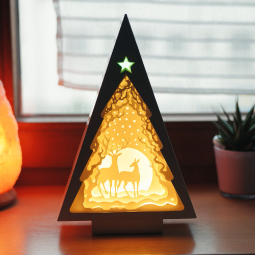 Cim papercut lightbox tree - 3d,