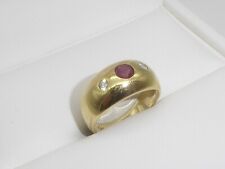 585 Gold Ring 14K Gelbgold  Rubin Diamant Verlobungsring RG 48 - 15,3 mm 8710