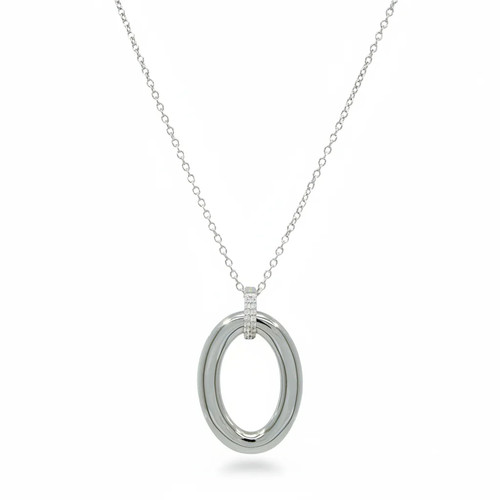 Collier 925 silber oval - silber,