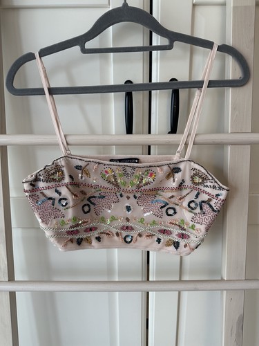 Zara pailletten perlen top - pailletten,