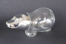 NILPFERD HIPPOPOTAMUS HIPPO  Nuss/Erdnuss-Spender Nusskanne Glas Vintage RAR