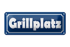 Blechschild Grillplatz 27x10cm