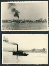 2 x Foto-Ak Rhein-Schlepp-Dampfer,Schlepper Fritz um 1955