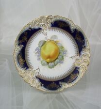 Nymphenburg Jugendstil Teller Prunkteller Obstmalerei mit Gold um 1900 1 Wahl