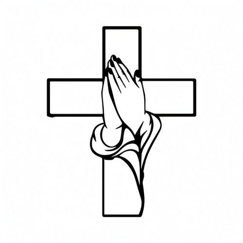Kreuz mit betenden händen - mit,