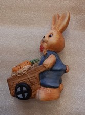 Osterdeko Hase Mit Schubkarre Steinzeug ca. 15cm x 10,5cm – Neu