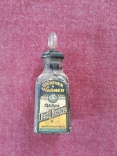 alte kleine Glasflasche PERL - TUSCHE Günther Wagner PELIKAN Hannover Etikett 