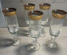 Medici Murano Sektgläser  mit Goldrand und  Gravur