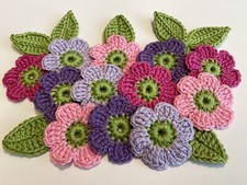 18 Applikationen Häkelblumen