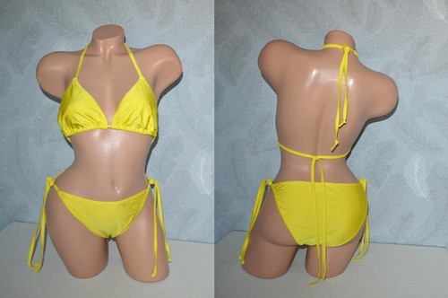 Gelber triangel glanz bikini - glanz,