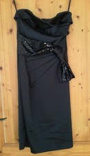 Neu Verführerisches Cocktailkleid Laura Scott Evening schwarz Pailetten Größe 32