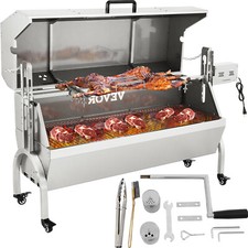 VEVOR Spanferkelgrill Lammgrill Spießbratengrill 60kg Deckel Höhenverstellbar