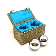 Vintage Chinese Qi Gong Baoding Meditation Balls Klangkugeln 590 Gramm je 5 cm