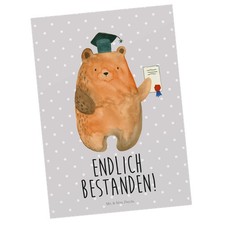 Postkarte Bär Prüfung -