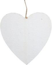 2 Stk Holzherz weiss 15x15cm