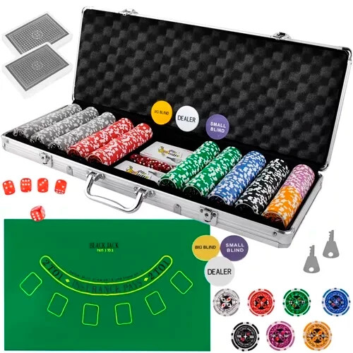 Pokerset 500 chips - chips, pokerkoffer