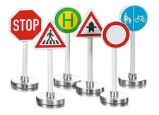 siku 0857, Verkehrszeichen-Set, 6-teilig, Metall/Kunststoff, Multicolor