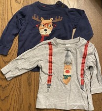 2 Stück Pullover Longsleeve Gr.74  Baby Rentier Weihnachten Baby Club