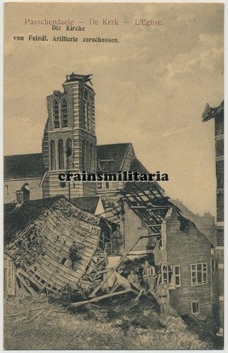 Orig zerstörte kirche - orig., ak