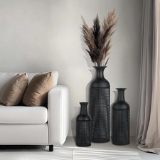 Bodenvase groß schwarz metall - schwarz,