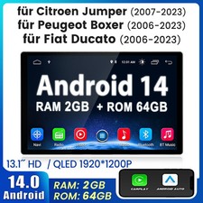 13.1" Carplay Autoradio Für Fiat Ducato Citroen Jumper Peugeot Boxer GPS Nav 64G