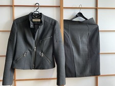 Burberry London Business Set Kostüm Jacke & Rock 34 / 36 S UK 6 Royal Grau