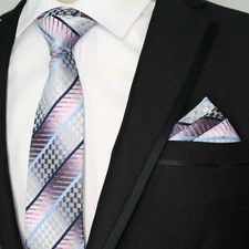 Krawatte Einstecktuch Silber