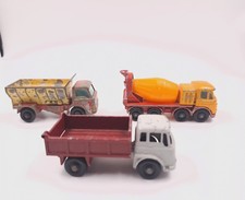 Vintage Matchbox x3 Foden Concrete Truck, Grit Spreader, Bedford 7,5 Tonnen Kipper