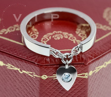 CARTIER WEISSGOLD & DIAMANT CHARM-RING HERZ ANHÄNGER 18K WHITE GOLD & DIAMOND 51