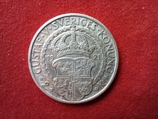 Schweden 2 Kronen 1921 Silber Gustaf Erikson Wasa Regent + König Befreiungskrieg