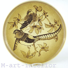 Karlsruher Majolika 35 cm großer Teller Schale, Handmalerei in Sepia, 1930 1940