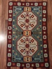 antiker , handgearbeiteter Wandteppich - Wandbehang - Kelim - Art Deco