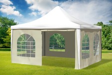 Gartenpavillon 4x4m pvc - pvc, weiß