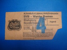 83/84 Ticket BVB Dortmund Werder Bremen Eintrittskarte Sammler Bundesliga
