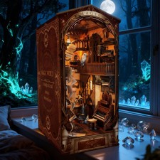 DIY Book Nook Kit 3d Holz Puzzle Bücherregal Dekor Miniatur Haus Magische Welt