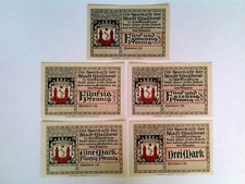 Banknoten, Notgeld, Stadt