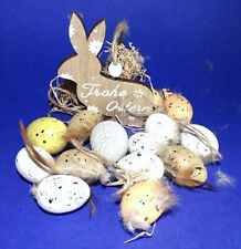 Konvolut Oster Eier + Ostereier zum Hängen mit Feder