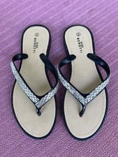 Flip-Flops mit Strasssteinen, schwarz, Größe 39