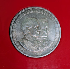 Los 12 - Sachsen Doppeltaler 1872 B Goldene Hochzeit Johann 1854-1873 Patina