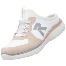 Rieker Damen Pantoletten Clogs Weiß/Rose MemorySoft Fußbett M5056-31
