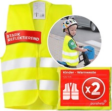 Warnweste Kinder (5-12 Jahre) Sicherheitsweste (2 Stück)