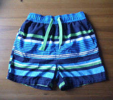 Badehose Shorts Gr. 134 / 140 für Jungen gestreift blau grün weiß