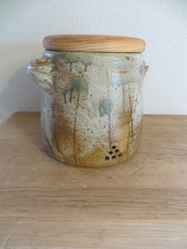 Kartoffeltopf  mit Holzdeckel Töpferware  Heike Blechschmidt 23 x 24 cm