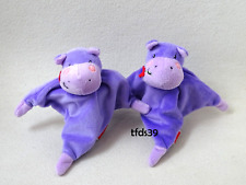 Fisher Price Nilpferd Hippo Rasselgeräusch 2 x Kuscheltuch Schmusetuch (T222)
