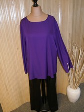 Marco Polo Bluse Gr 44/XL Dunkel Lila Langarm 100% Viskose NEU mit Maße