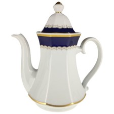 Kaffeekanne Goldrand 1,25 L Winterling Marktleuthen Kobaltrand mit eckig